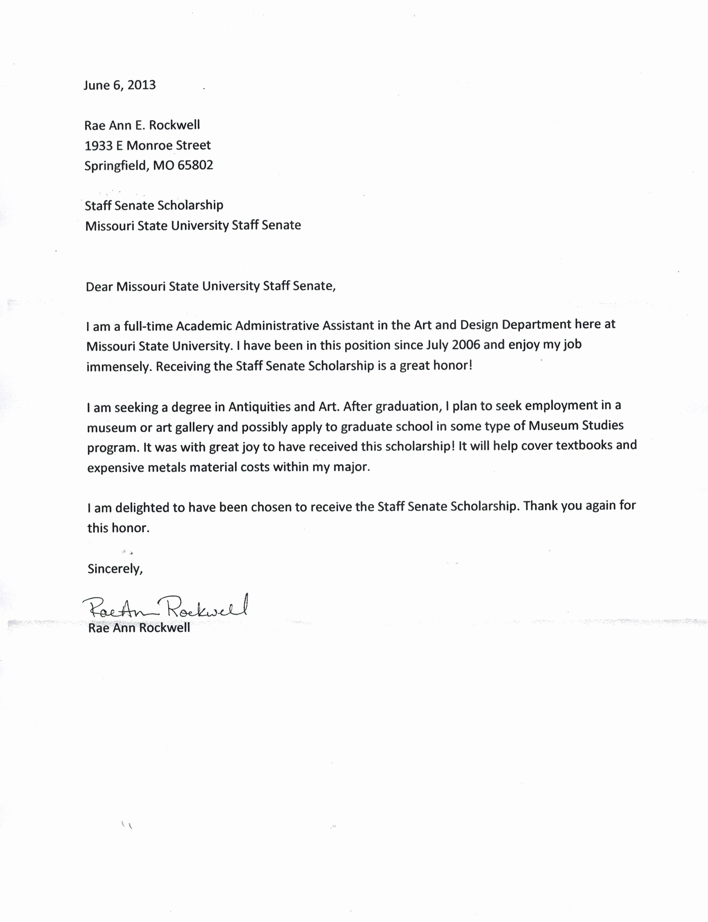 Scholarship Award Letter Templates