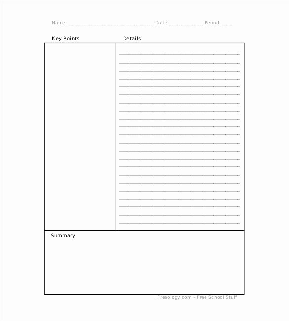 School Cornell Notes Template – 6 Free Word Excel Pdf
