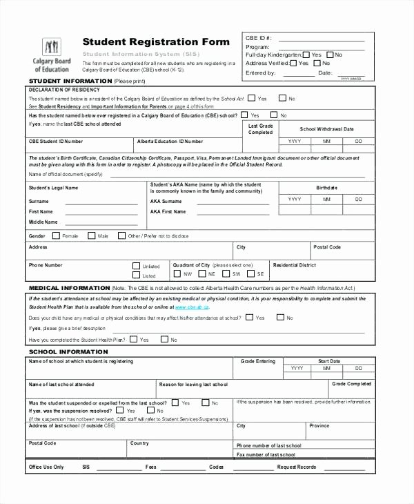 School Registration form Admission Template Pdf Samples