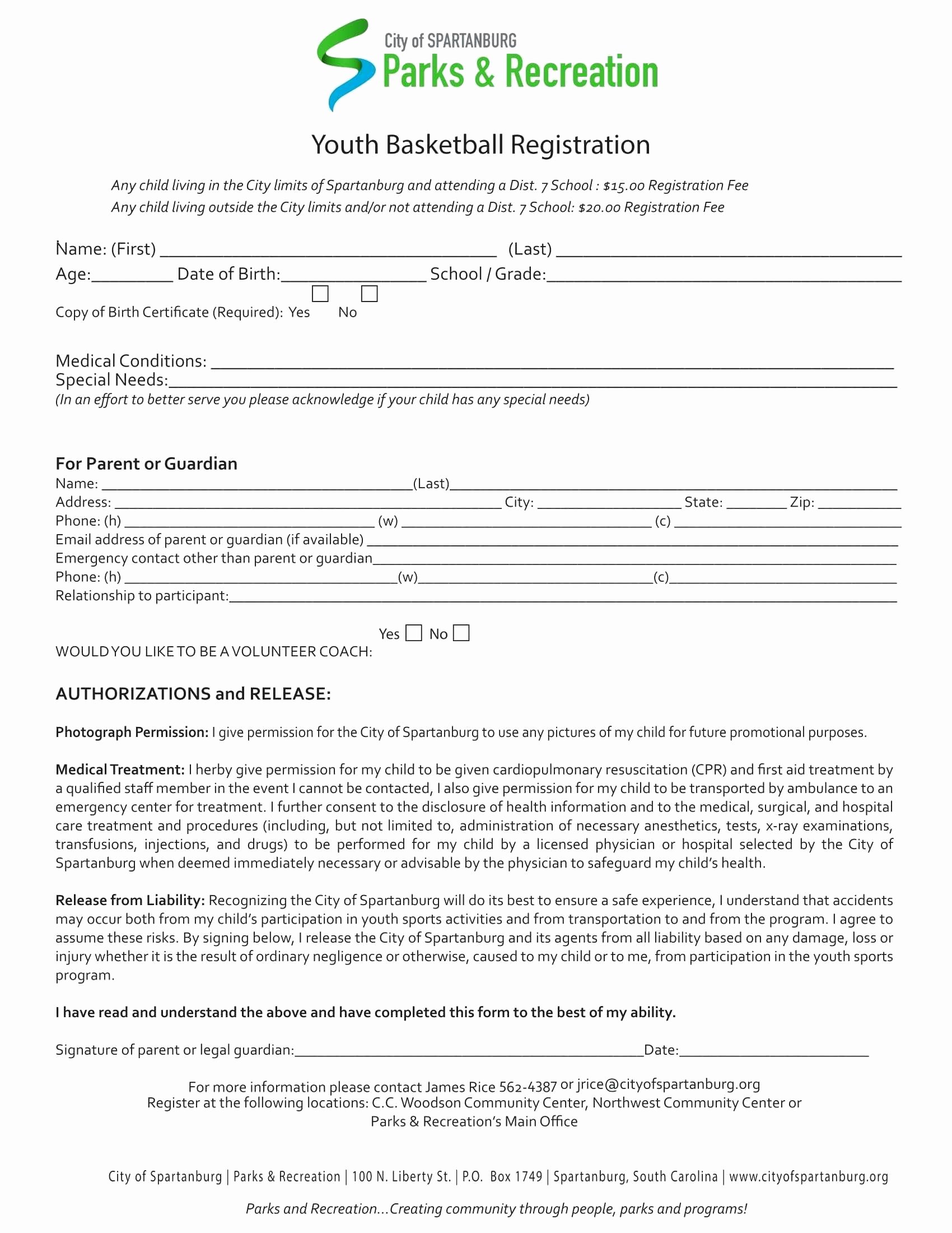 school registration form template word