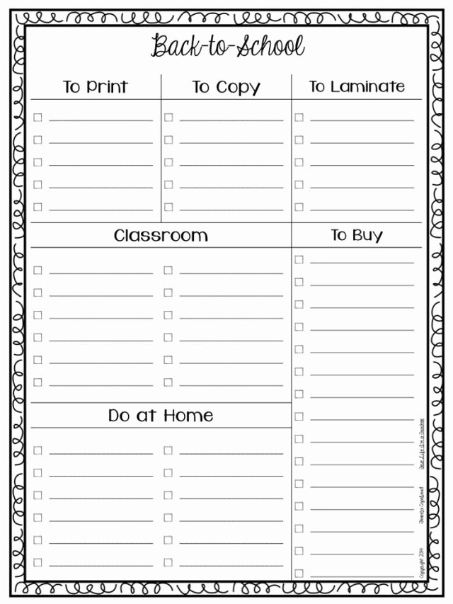 School Supply List Template Free Download Printable