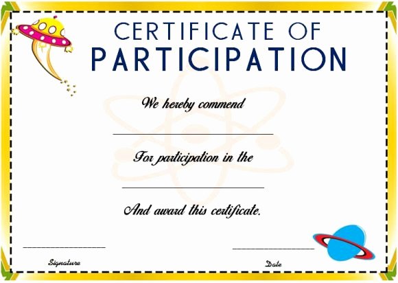 Science Fair Participation Certificate 11 Free Editable