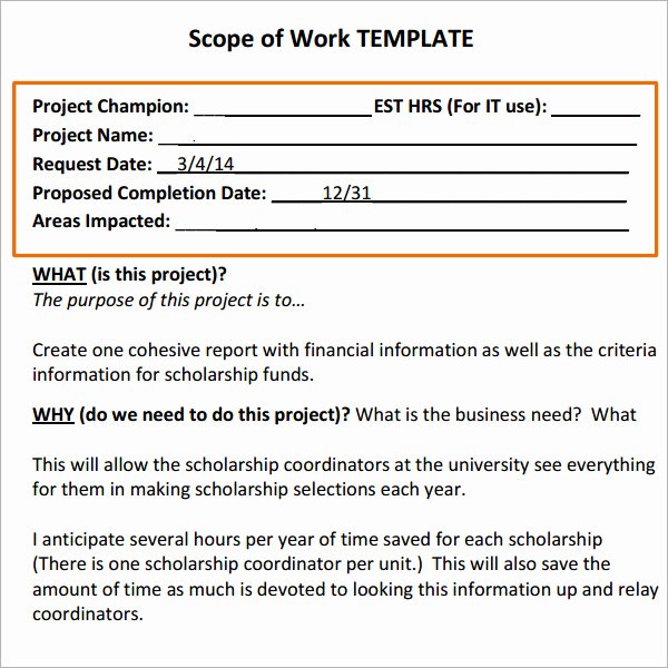 Scope Of Work 16 Free Pdf Dowload In Pdf Doc Excel