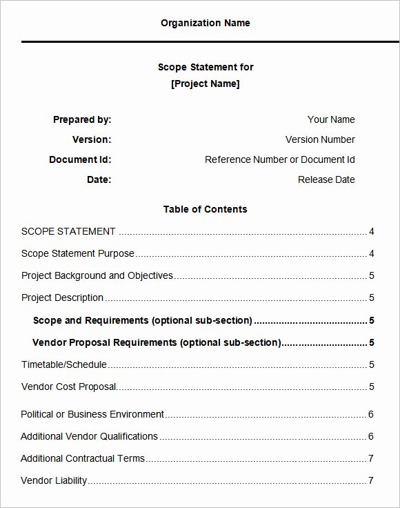 Scope Of Work Template 26 Free Word Pdf Documents