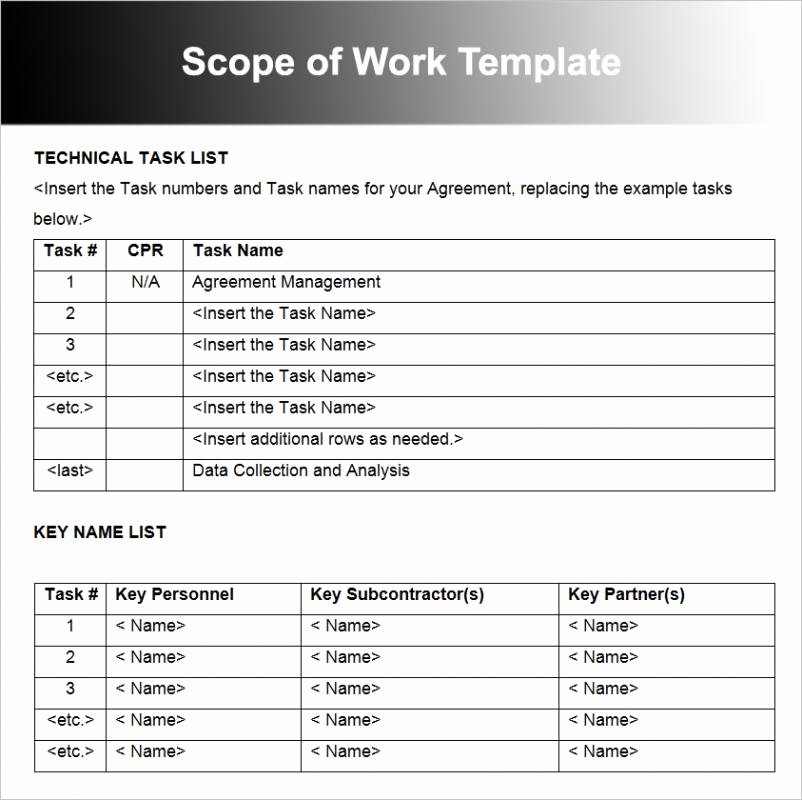 Av Scope Of Work Template