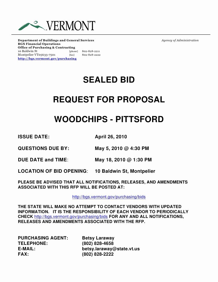 Sealed Bid Request for Proposal