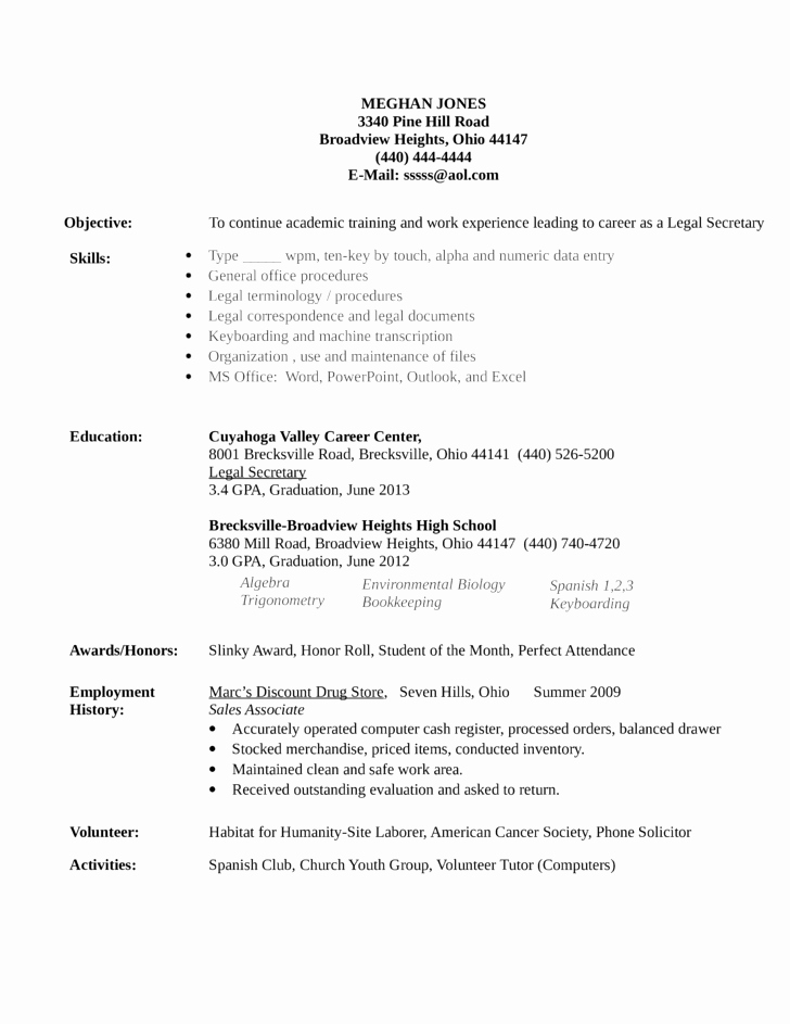 Search Results for “legal Secretary Resume Samples