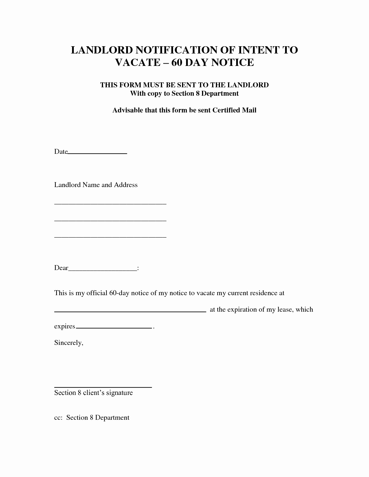Search Results for “sample 60 Day Notice Letter Template