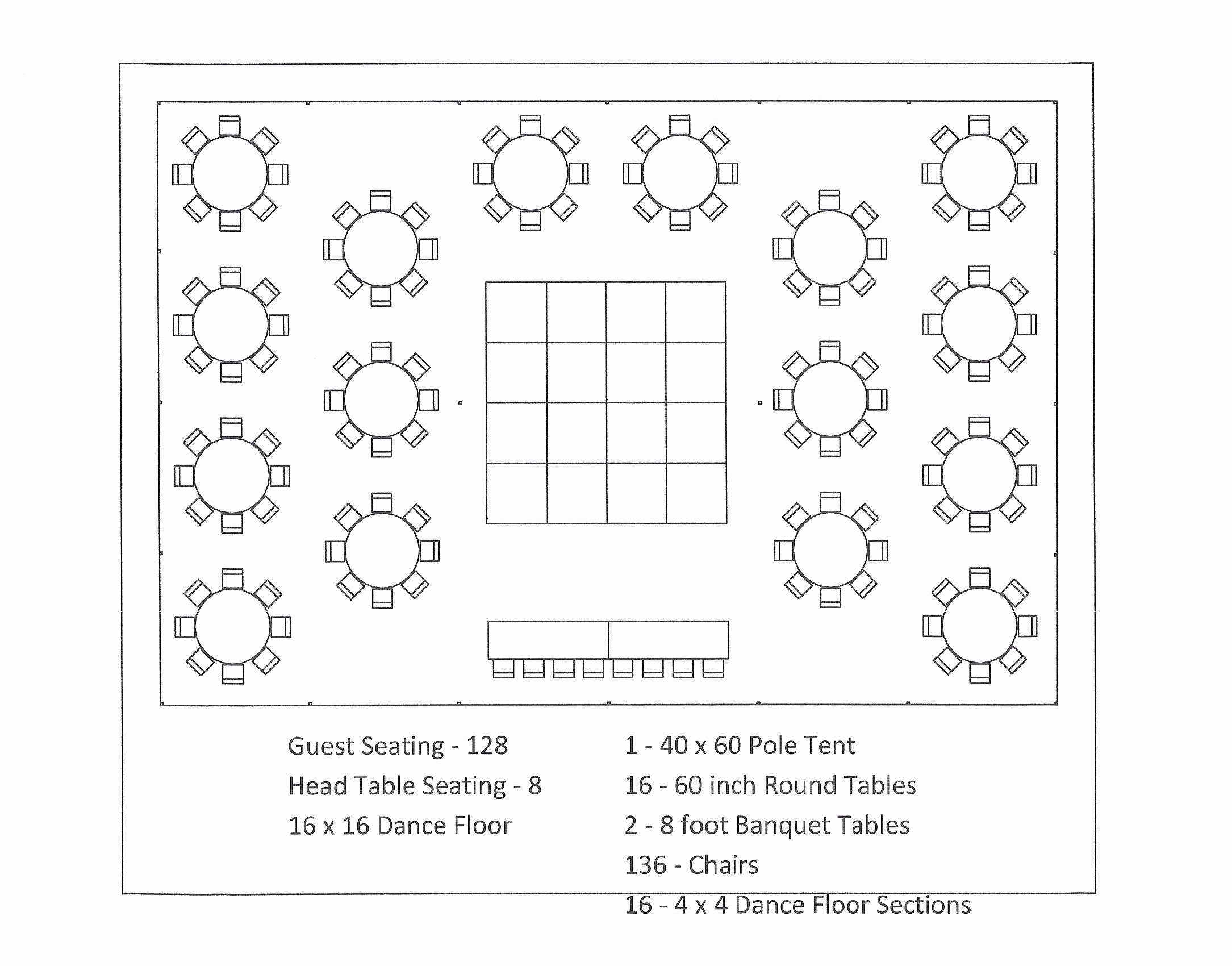 Seating Chart for Wedding Reception Template