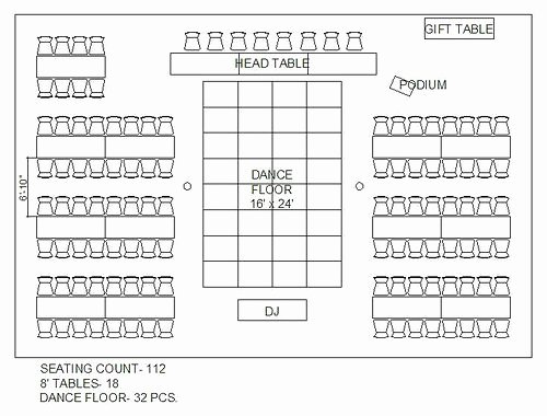 Seating Chart with Rectangular Tables