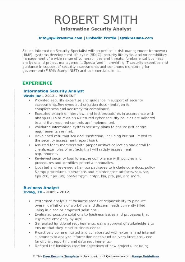 Security Analyst Resume It Security Analyst Resume Samples