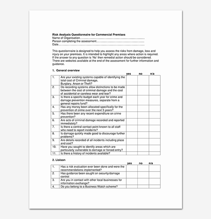 Security assessment Template 18 Word Excel &amp; Pdf format