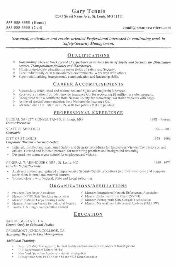 Security Ficer Resume Example Sample Security Guard Resumes