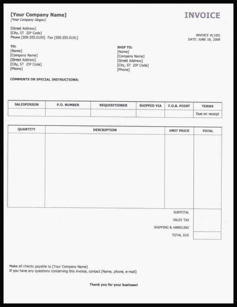 Self Employed Invoice Template Word Invoice Template Ideas