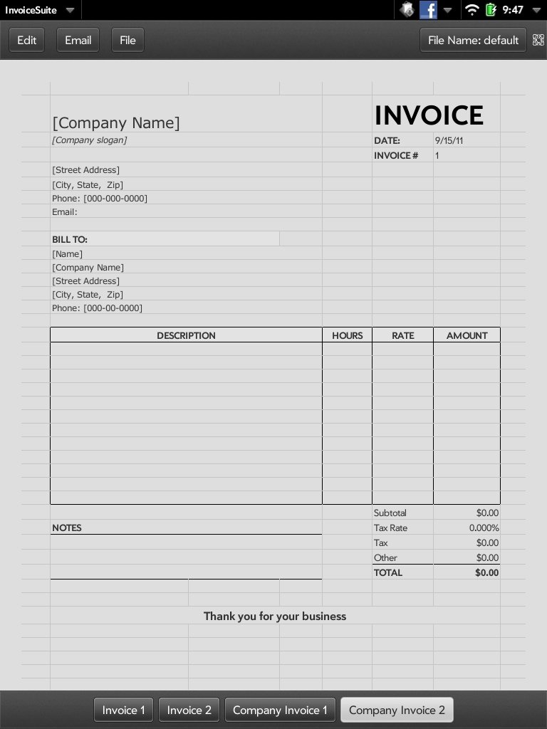 Self Employment Invoice Invoice Template Ideas