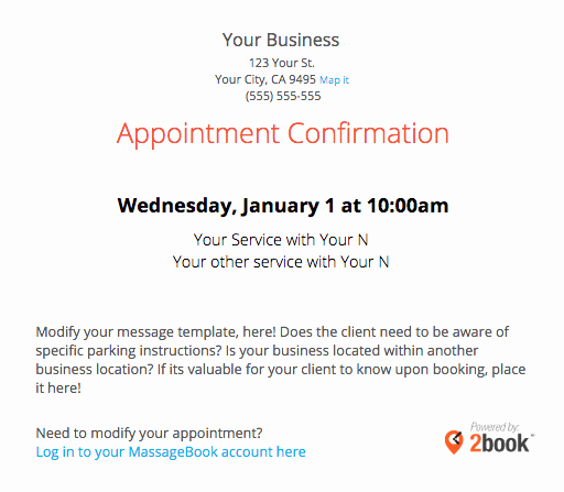 Sending Automated Appointment Emails to Clients – Massagebook
