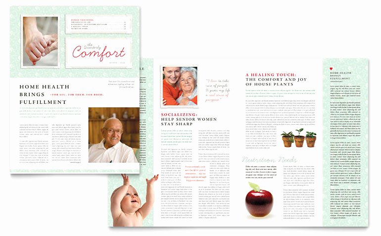 Senior Care Services Newsletter Template Word &amp; Publisher