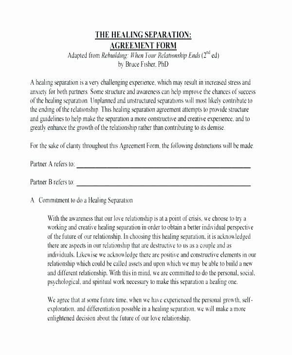 Separation Agreement form Free Templates Contract Template Bc