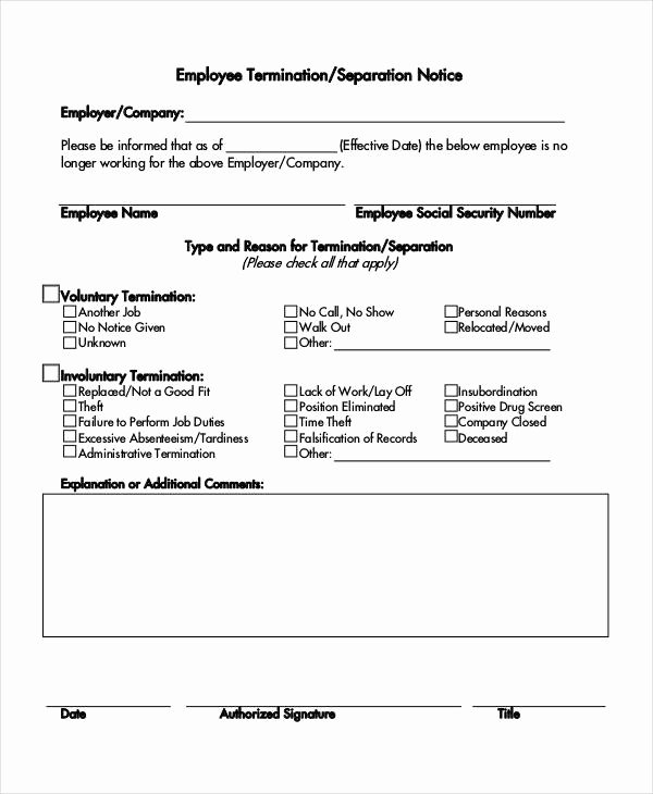 Separation Notice Template 13 Free Word Pdf Document