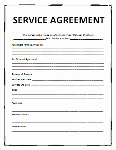 Service Agreement Template Pdf