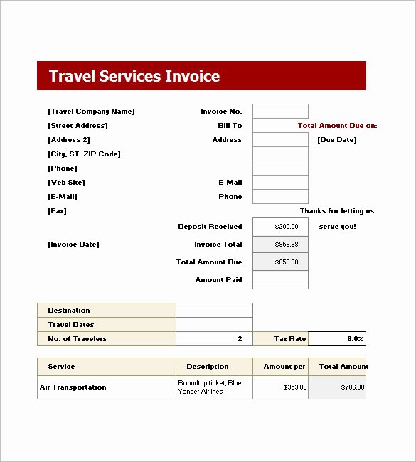Service Invoice Templates – 11 Free Word Excel Pdf