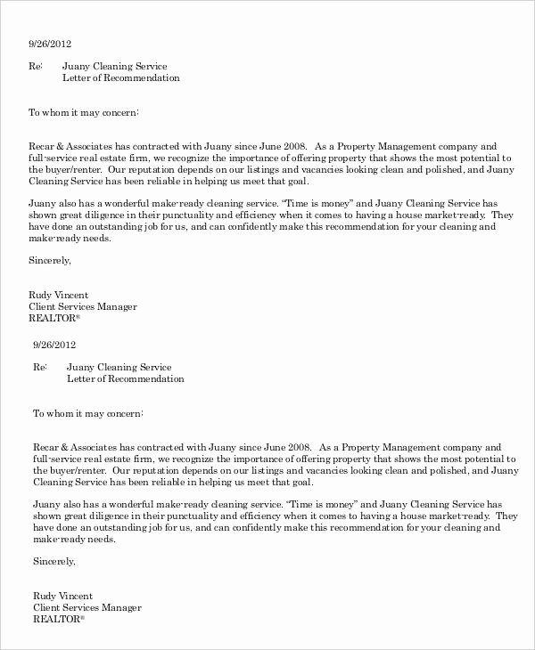 Service Re Mendation Letter Templates 12 Free Word