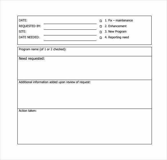 Service Request form