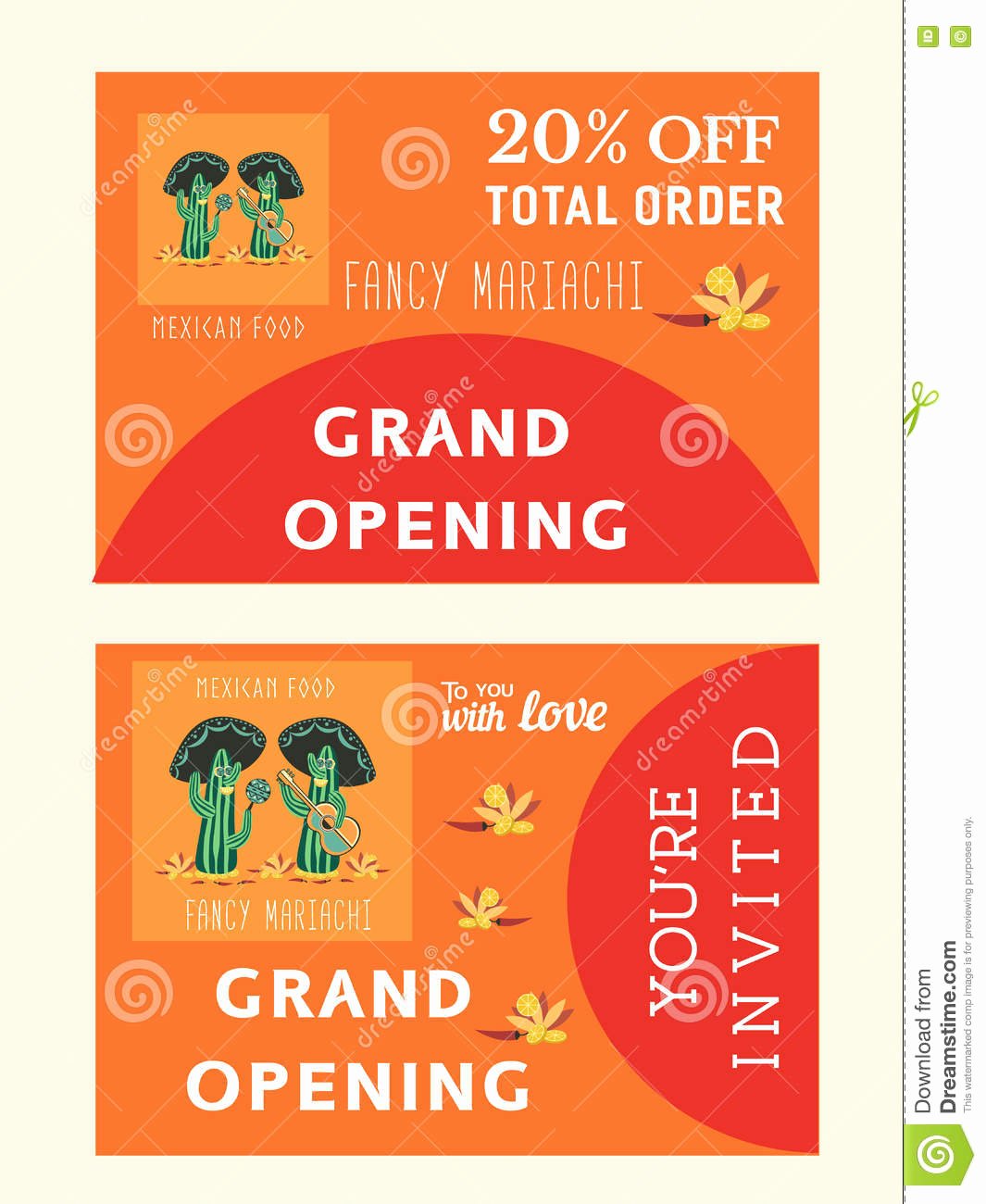 stock illustration set templates mexican restaurant grand opening afvertising bonus flyer invitation card vector illustration image