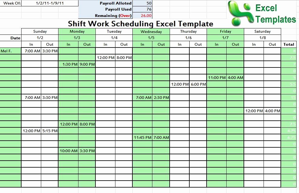 Shift Schedule Template