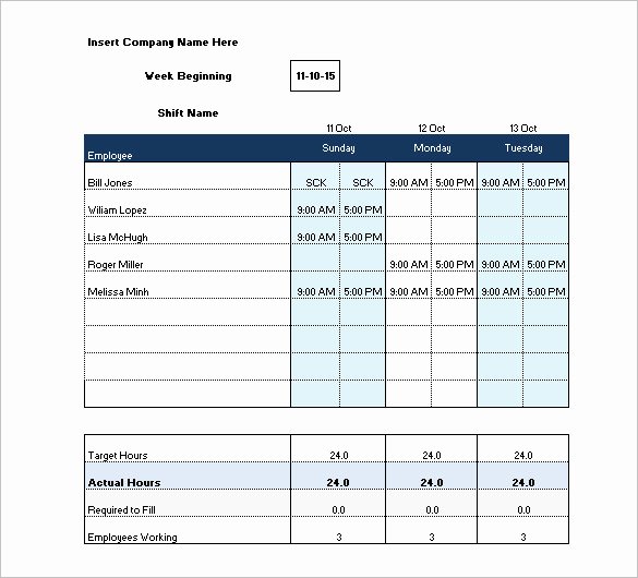 Shift Schedule Templates 11 Free Sample Example format