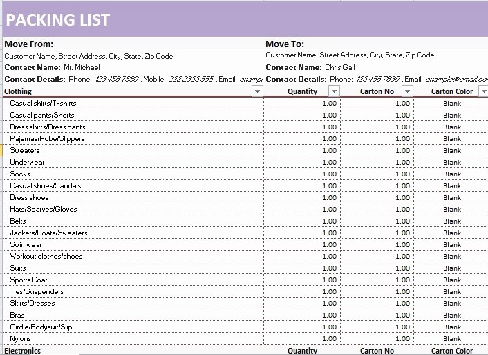 Shipping Packing List Template Word and Excel Excel Tmp