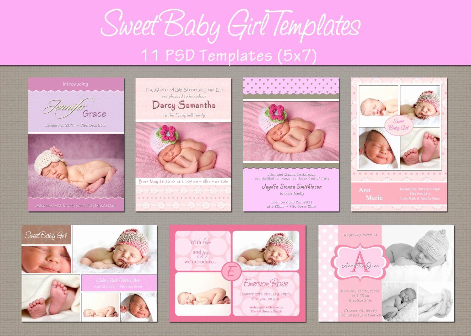 Shop Template for Baby Birth Announcement Moirenpo