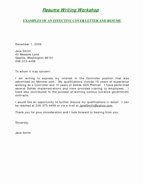 Short Cover Letters Examples Letter Template
