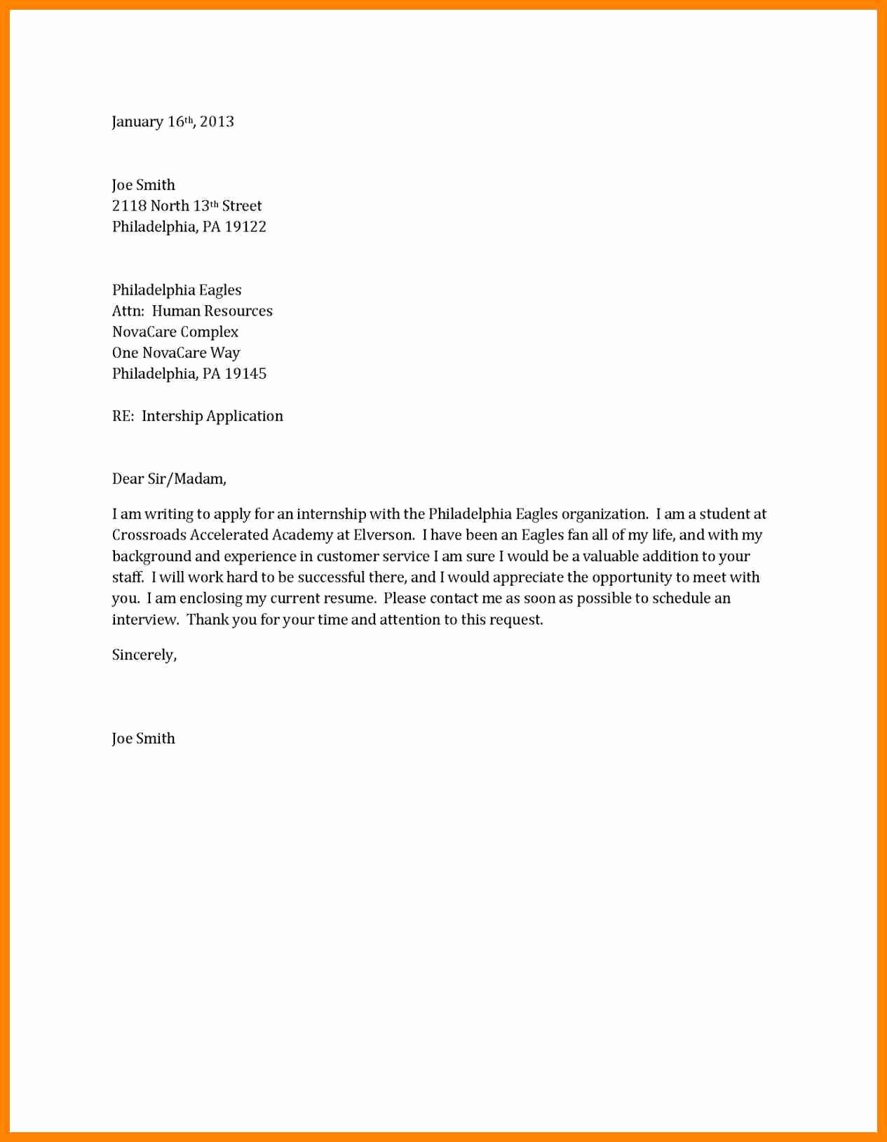 Short Cover Letters Examples