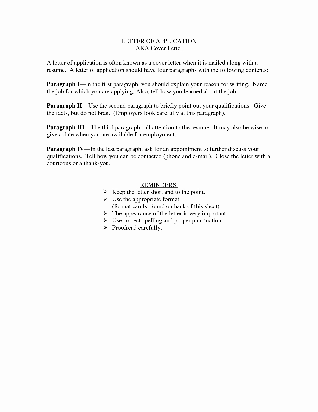 Short Cover Letters Examples