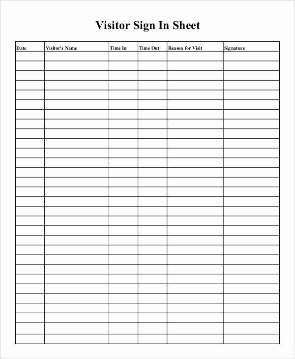 Sign In Sheet Template 12 Free Wrd Excel Pdf