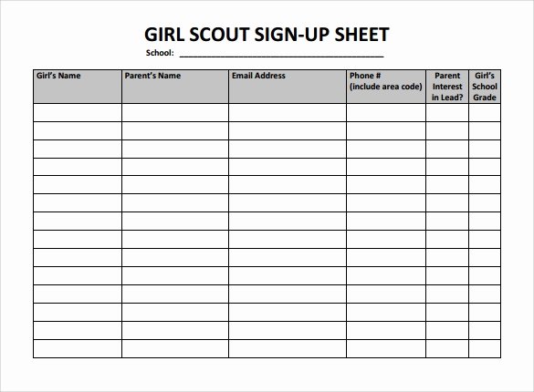 Sign Up Sheet Template 10 Free Samples Examples format