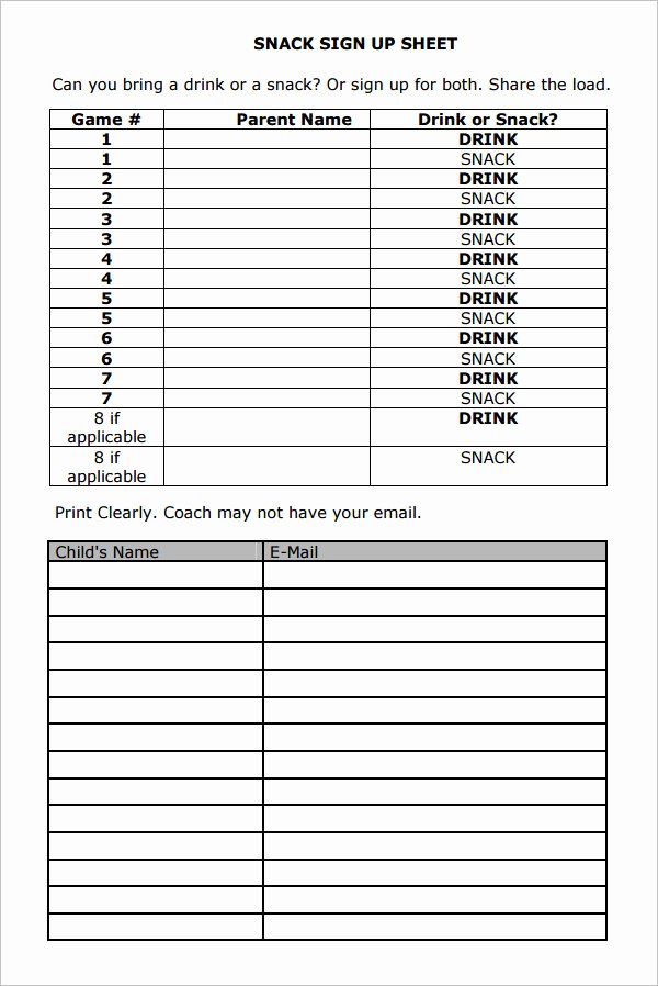Sign Up Sheet Template 13 Download Free Documents In