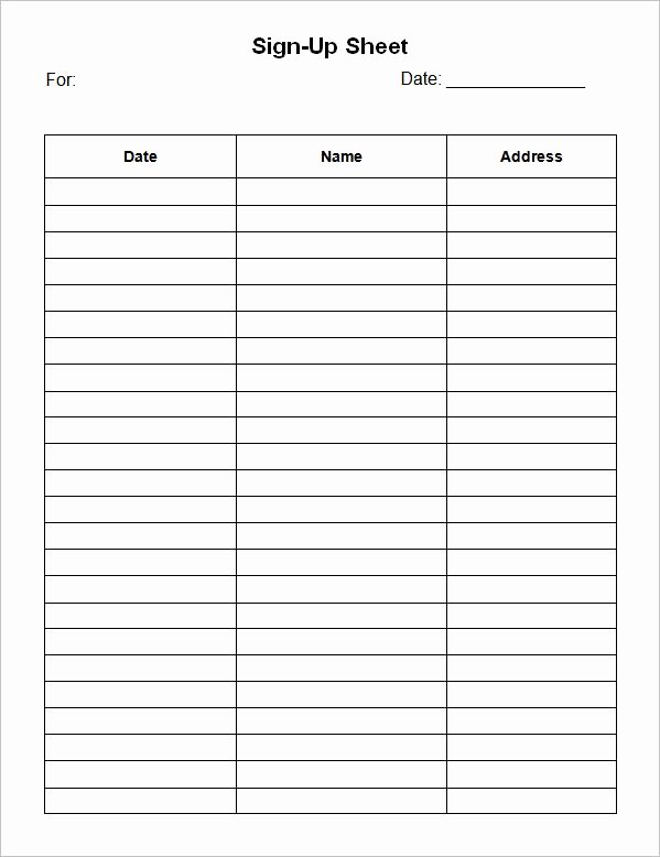 Sign Up Sheet Template 7 Free Download for Word Pdf