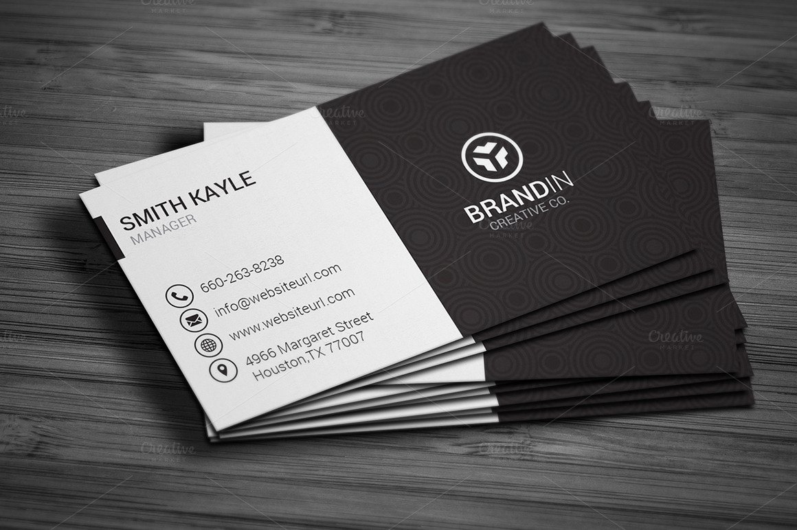 Simple Black &amp; White Business Card Business Card