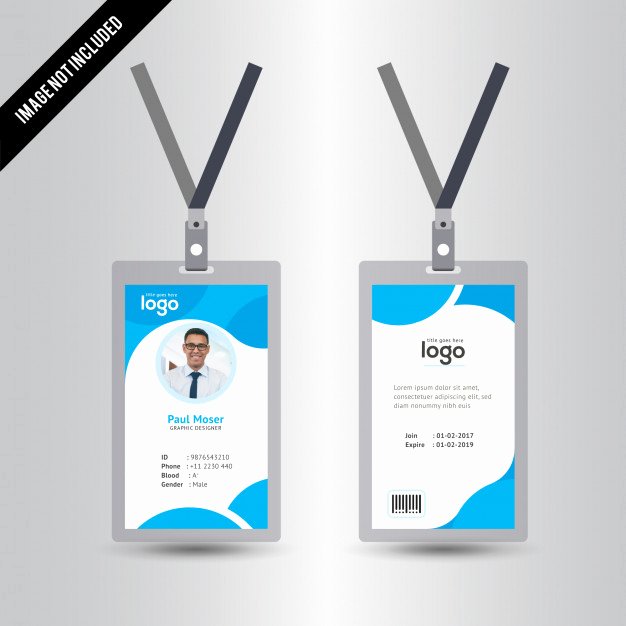 Simple Blue Id Card Template Design Vector