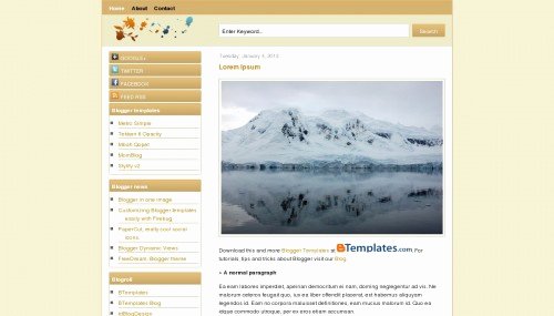 Simple Brown Blogger Template Btemplates