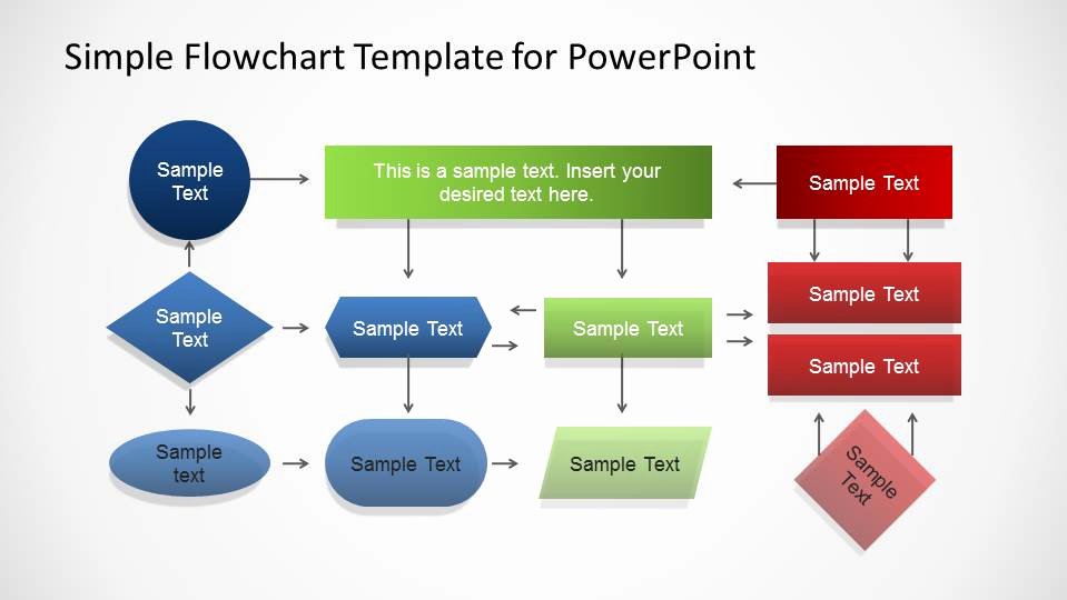 Simple Flowchart Template for Powerpoint Slidemodel
