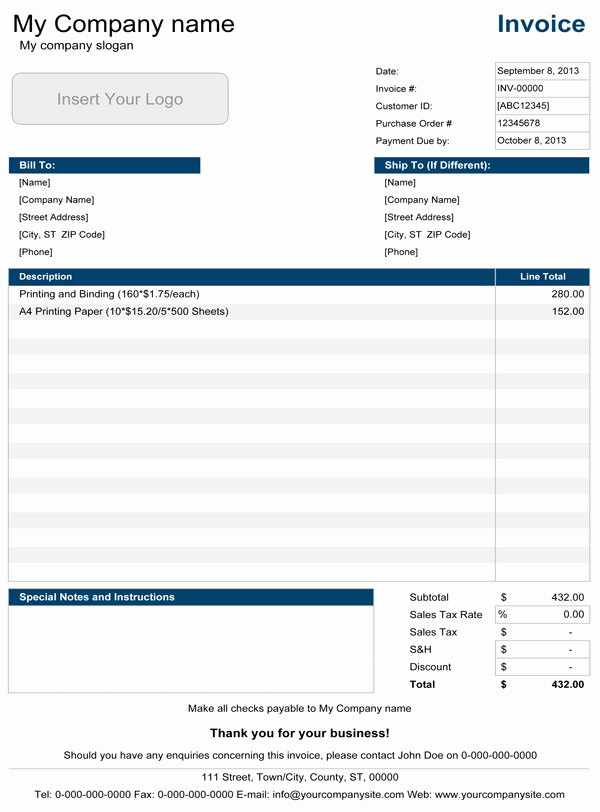 Simple Invoice Template for Excel