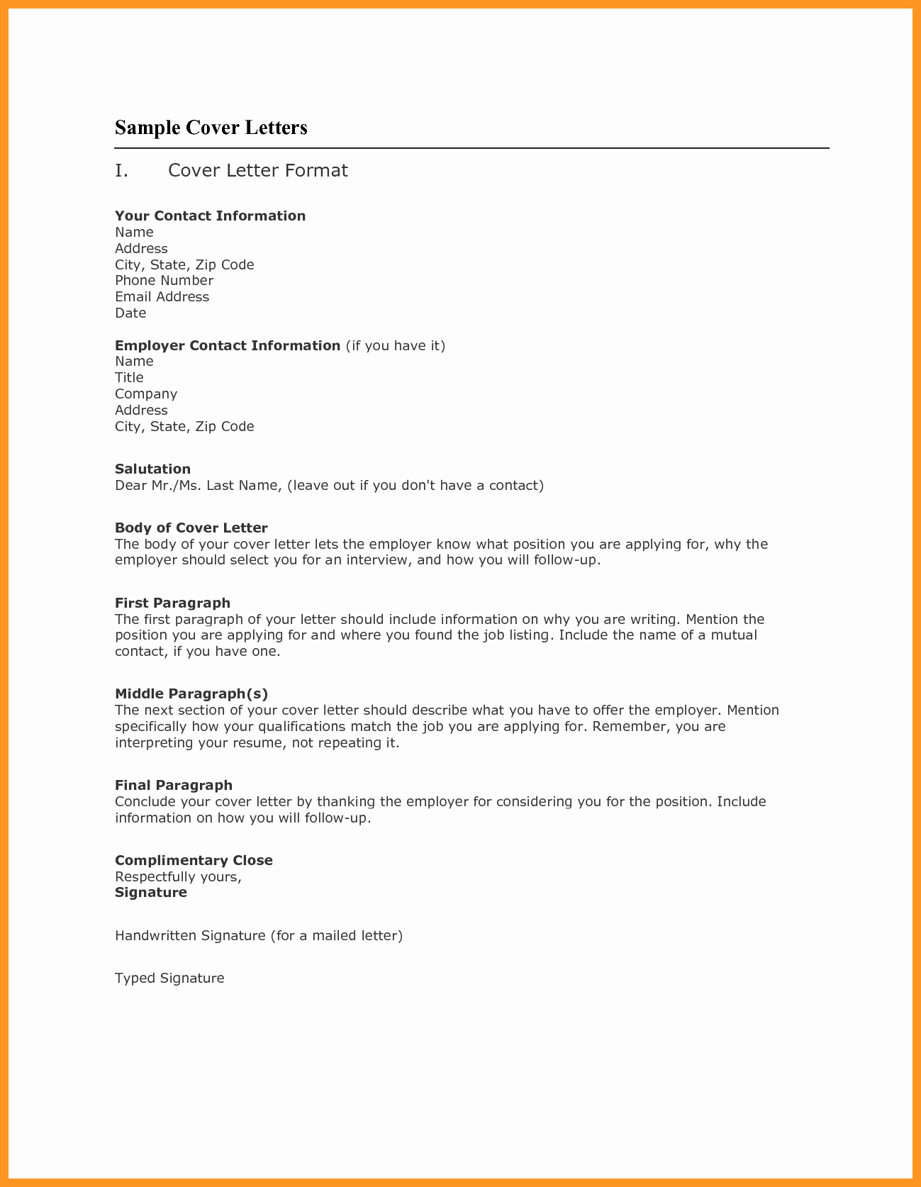 Simple Job Application Cover Letter