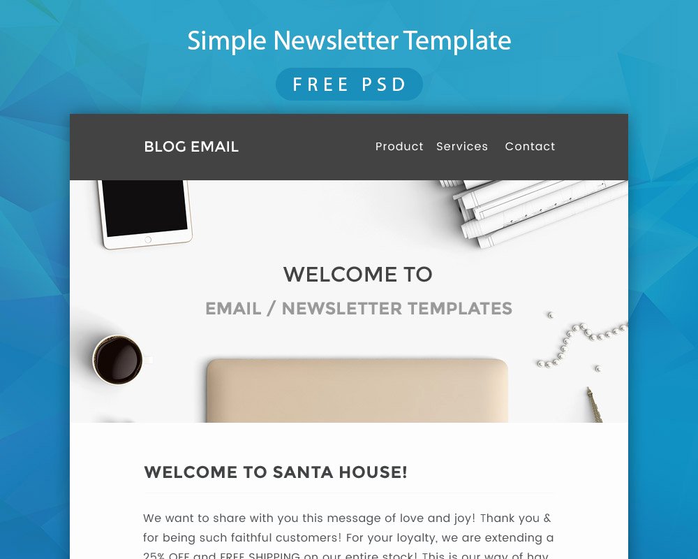 Simple Newsletter Template Free Psd Download Download Psd