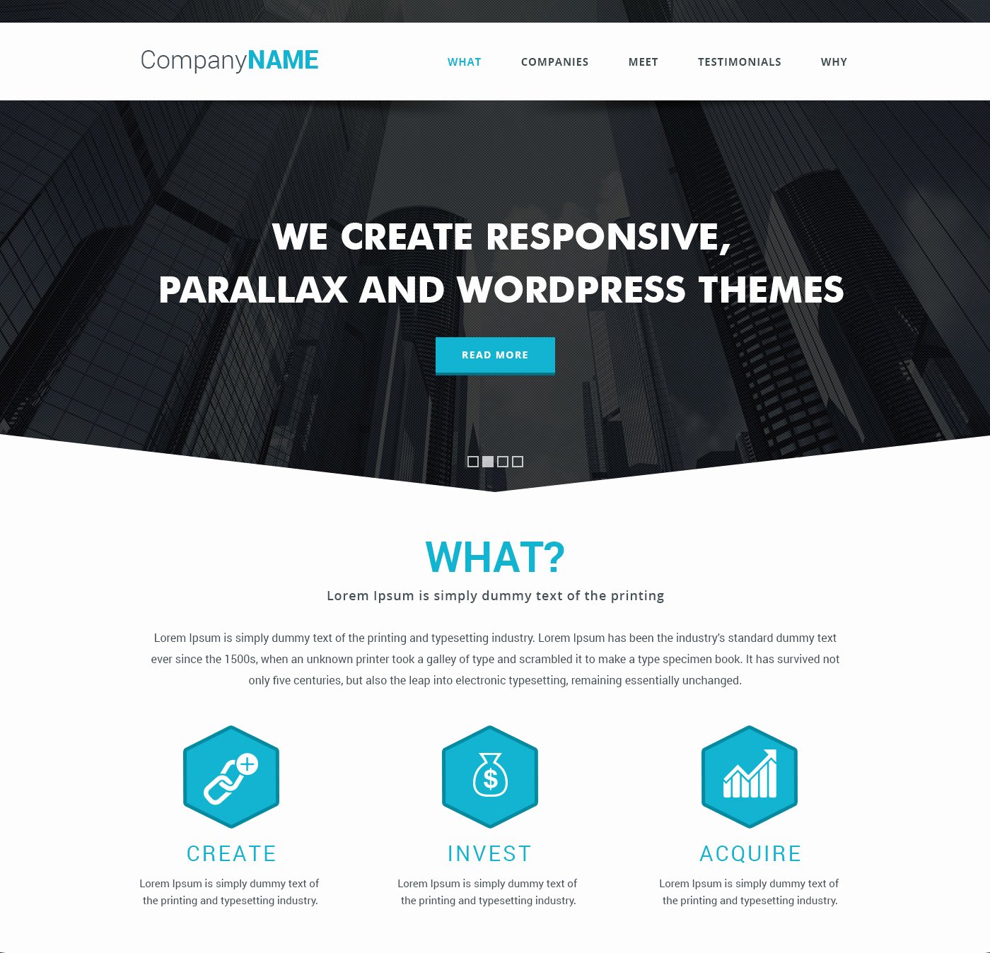 Simple Parallax Website Template Free Psd Download