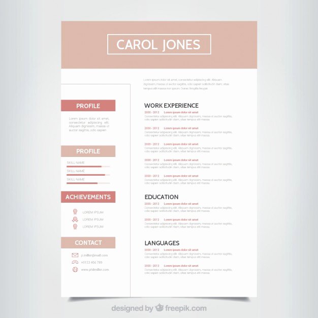Simple Professional Resume Template Vector