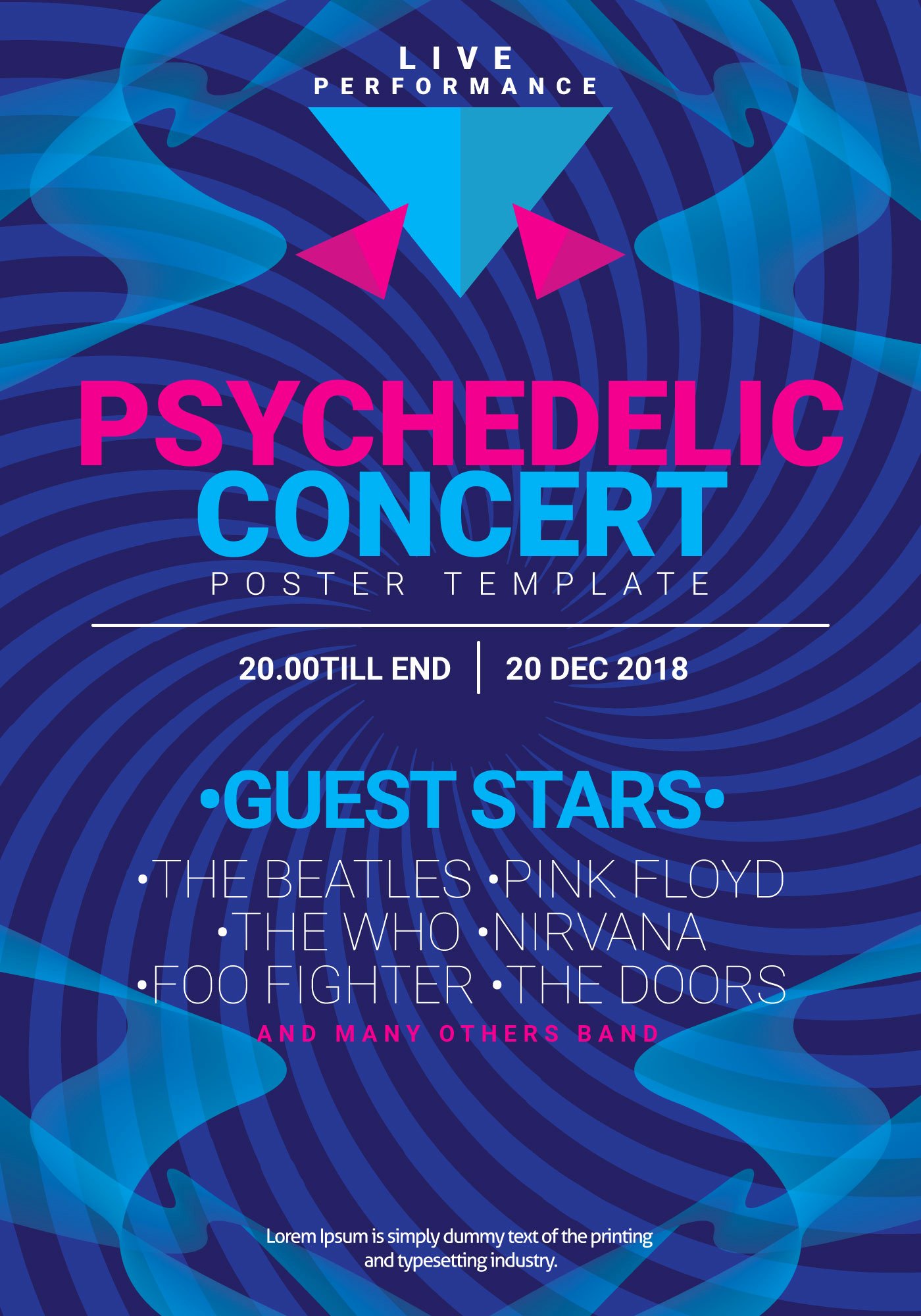 Simple Psychedelic Concert Poster Template Download Free