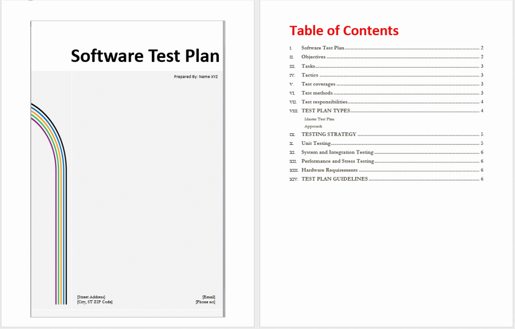 Simple software Test Plan Template